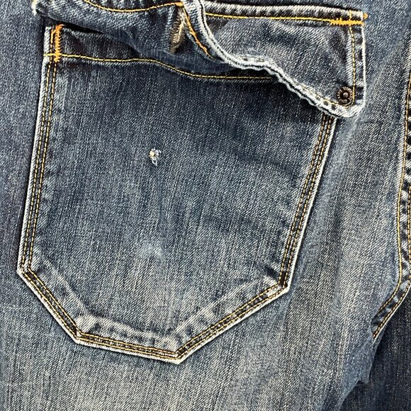 Ed Hardy Men's Distressed Button-Fly Denim Jeans 36 x 30 Blue - Picture 7 of 12